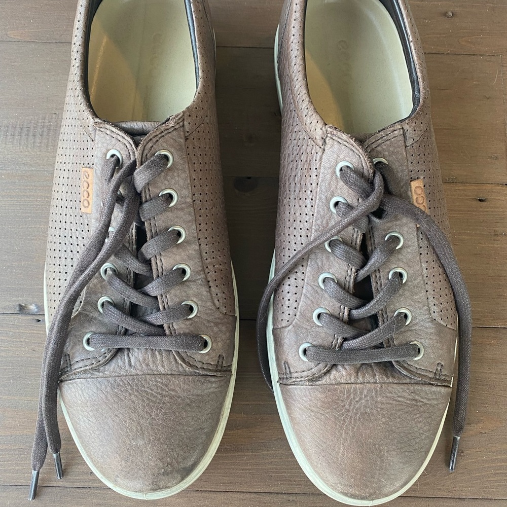 Ecco Soft VII Lace-Up Sneaker, Brown Leather. BUNDLE DEAL AVAILABLE.